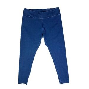 J. JILL Indigo Denim KNIT PULL-ON PANTS/JEANS No Pockets Ankle Leggings SIZE XL